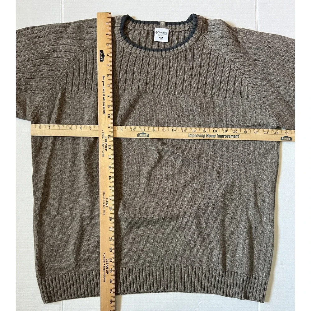 COLUMBIA - Men's Brown‎ Crew Neck Sweater - Size XX-Large - 2XL